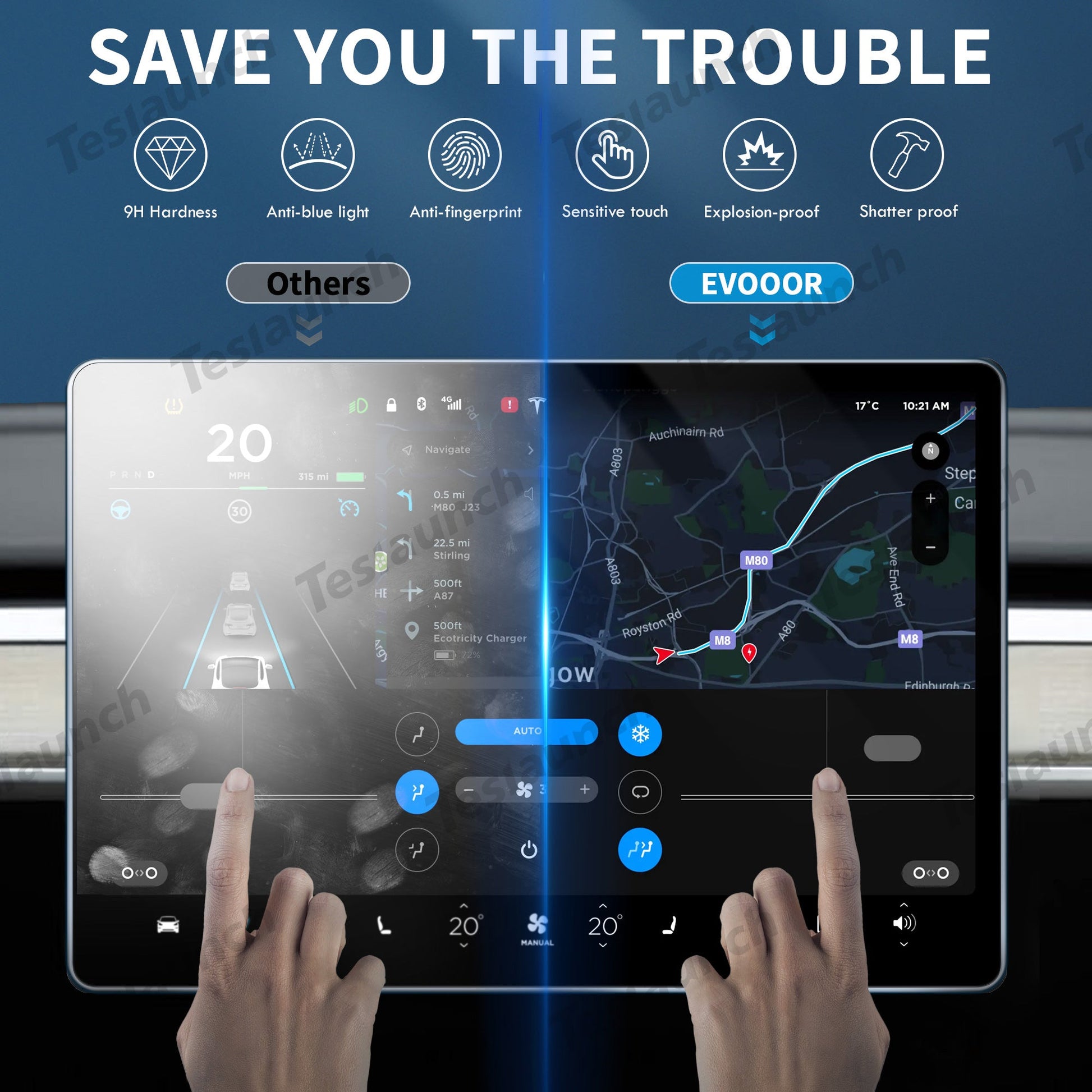 2024 Model 3 Highland Tempered Glass(9H) Screen Protector For Tesla