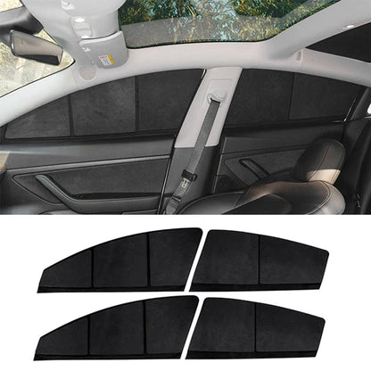 Side Windows Suede Opaque Privacy Sunshades for Tesla Model 3/Y