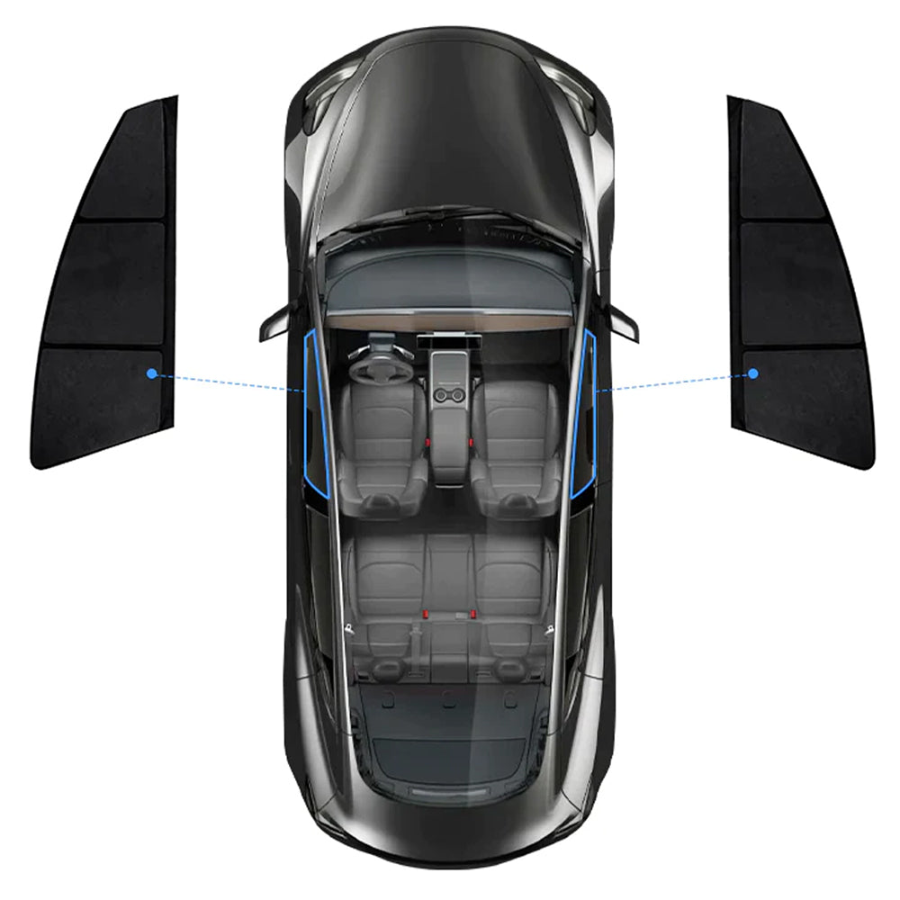 Side Windows Suede Opaque Privacy Sunshades for Tesla Model 3/Y Model 3 Front Window (2 PCS)