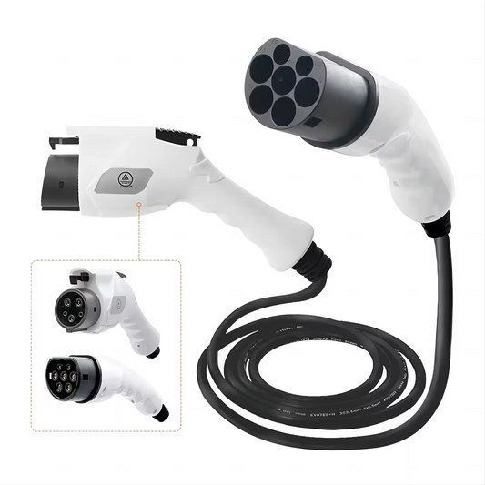 Type 2 Socket to Type 1/J1772 Vehicle EV Charging Cable 32A 5m White