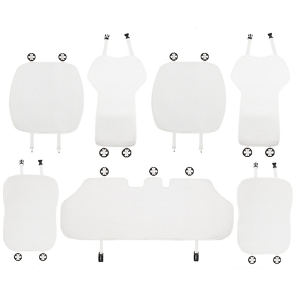 Ice Silk Breathable Cooling Car Seat Cushion for Tesla Model 3/Y Model 3 (2017-2023) Full Set (7 Pcs) White