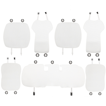 Ice Silk Breathable Cooling Car Seat Cushion for Tesla Model 3/Y Full Set (7 Pcs) White