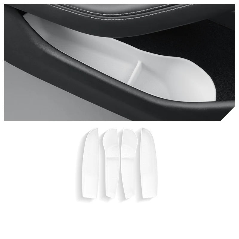 Waterproof TPE Door Organizer Bin for Tesla Model 3 Highland Y Juniper 4pc Model 3 Highland white