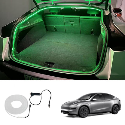 Front & Rear Trunk Ambient Lighting – Soft Glow Upgrade for Tesla Model Y Juniper 2025+ Rear Trunk Ambient Light Green