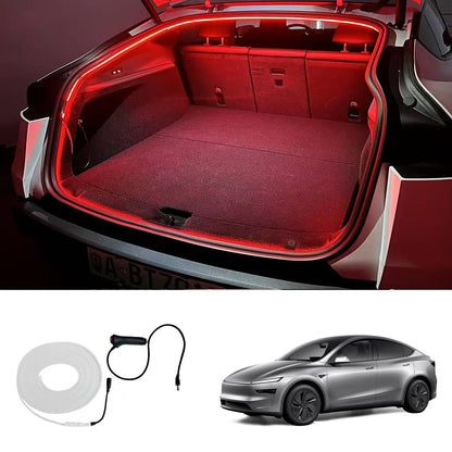 Front & Rear Trunk Ambient Lighting – Soft Glow Upgrade for Tesla Model Y Juniper 2025+ Rear Trunk Ambient Light Red