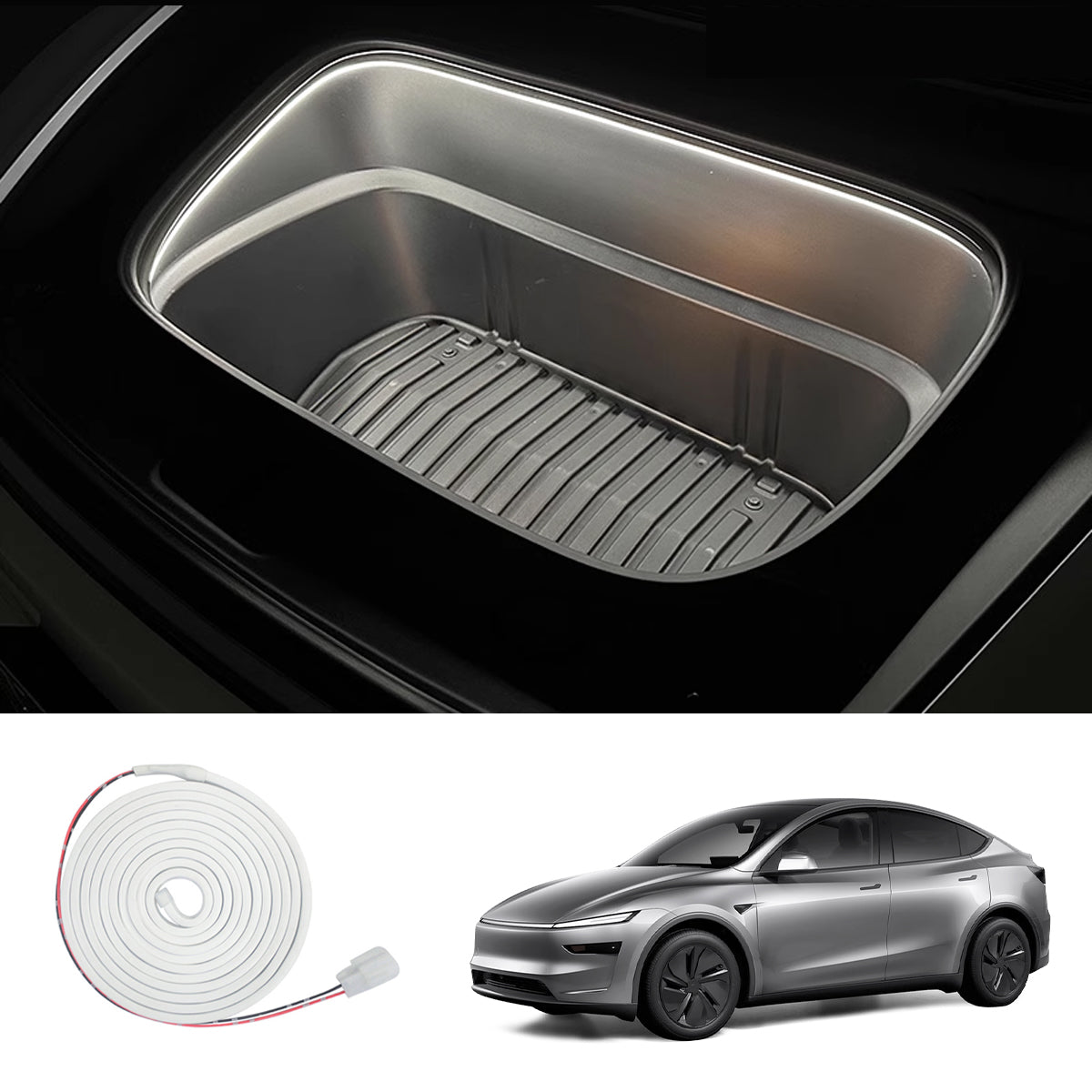 Front & Rear Trunk Ambient Lighting – Soft Glow Upgrade for Tesla Model Y Juniper 2025+ Front Trunk Ambient Light White