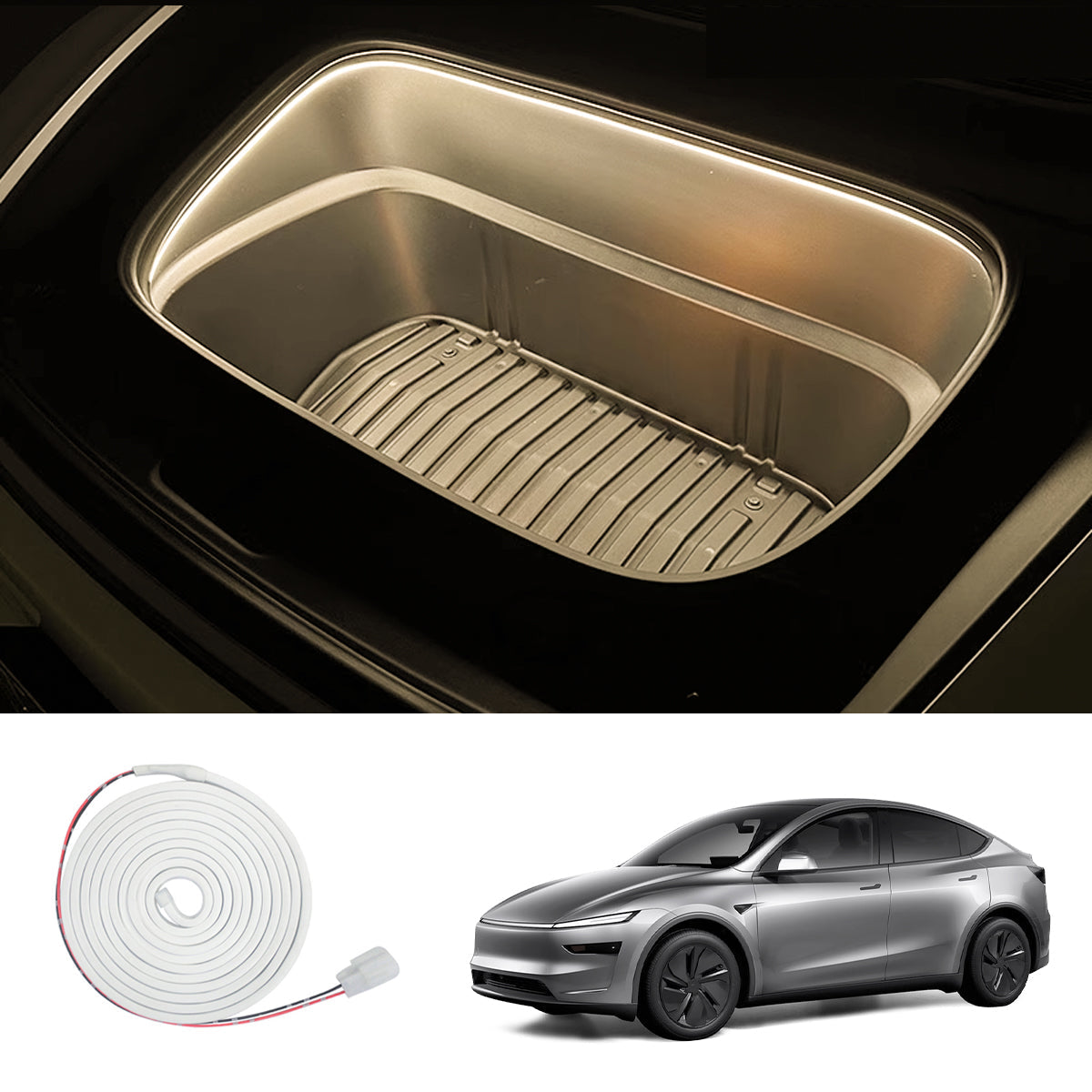 Front & Rear Trunk Ambient Lighting – Soft Glow Upgrade for Tesla Model Y Juniper 2025+ Front Trunk Ambient Light Warm White